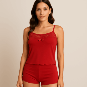 6045 CAMISETE SUEDE LISO COM RENDA